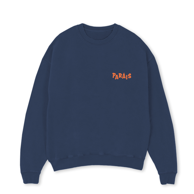 LETTERSWEAT Navy Blue Oversized Crewneck Sweater.