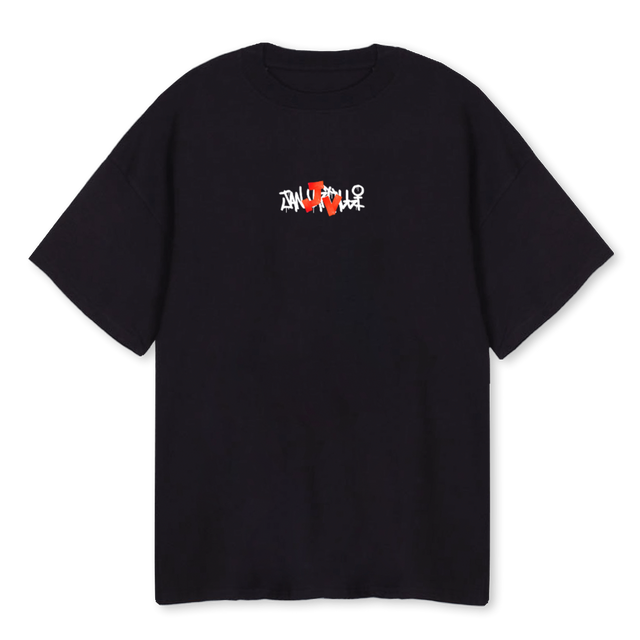 ORNGETAPE Black Oversized Tee.