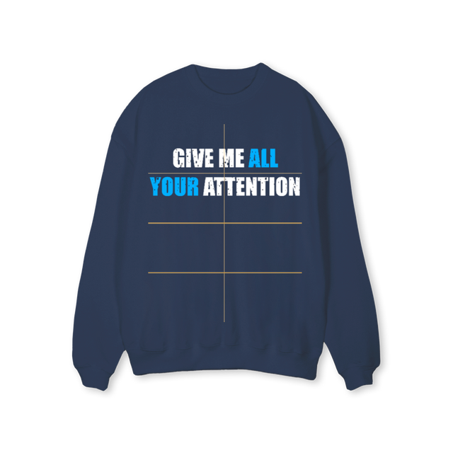 ATTENTION REIKIÄ Navy Blue Regular Crewneck Sweater.