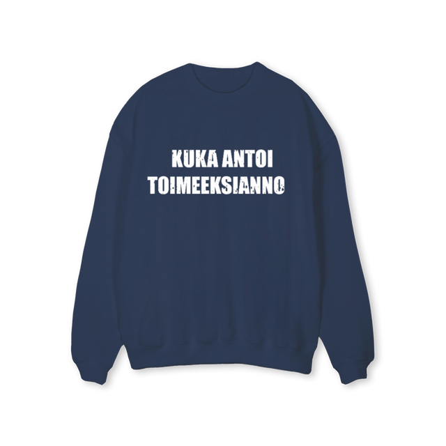 KUKA RIKKI Navy Blue Regular Crewneck Sweater.