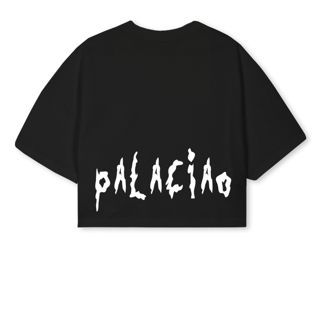 RICKCROP BLANC Black Cropped Oversized Tee.