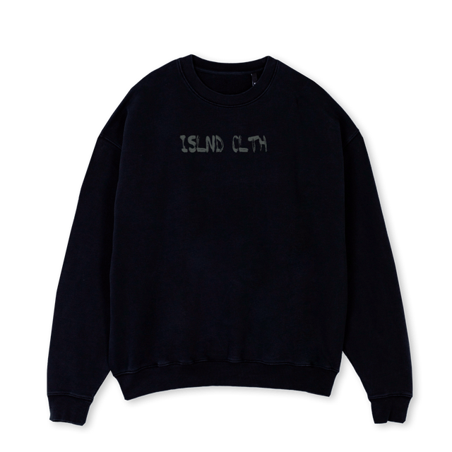 KEZ SWEA Black Oversized Crewneck Sweater.