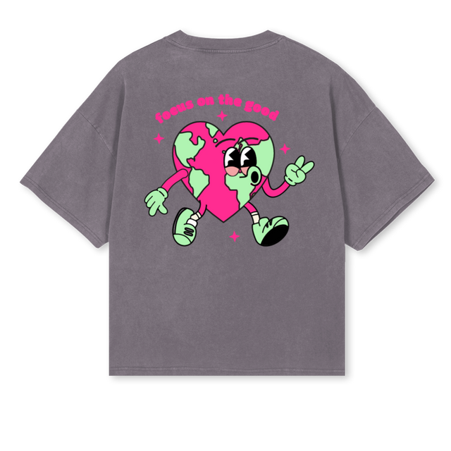 LOVBOYPIGGREY Pigment Grey Oversized Boxy Tee.