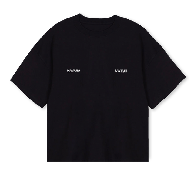 SANTA FE Black Oversized Boxy Tee.
