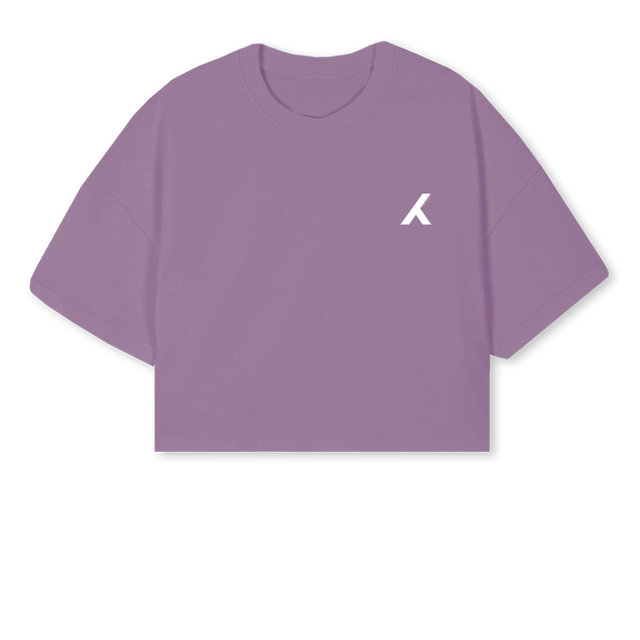 TWMNPURPLE Purple Cropped Oversized Tee.