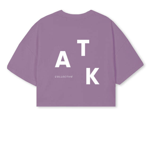 TWMNPURPLE Purple Cropped Oversized Tee.