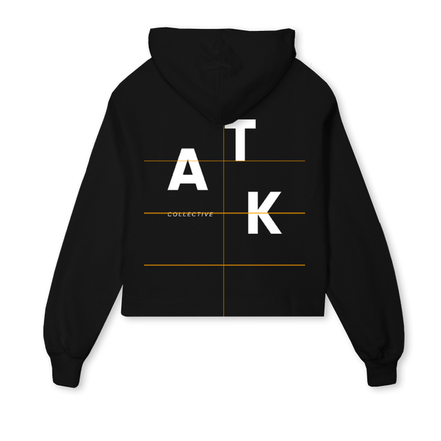 WMNHOODIEBLACK Black Cropped Hoodie.
