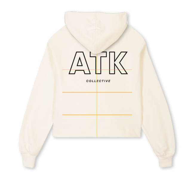 WMNHOODIECREAM Cream Cropped Hoodie.