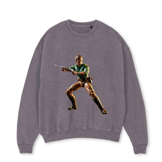THE HUNTER Pigment Grey Oversized Crewneck Sweater.