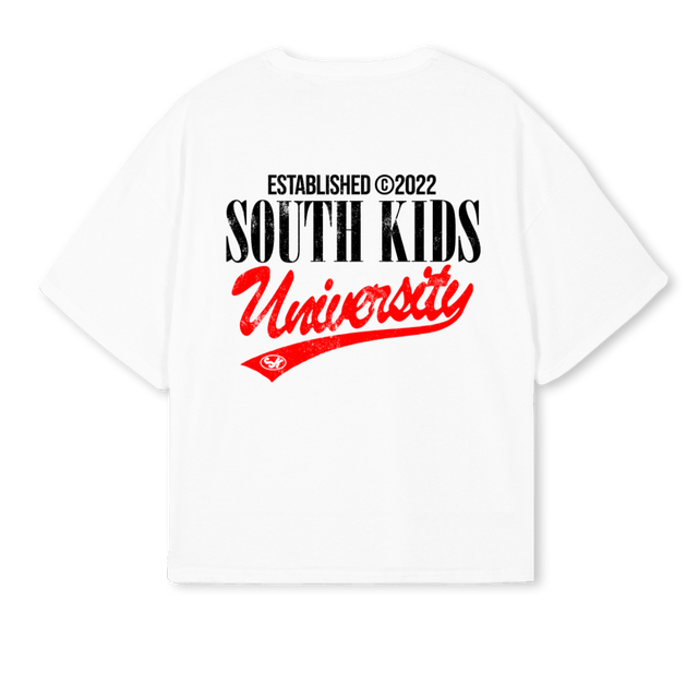 UNIVERSITYTEEWHITE White Oversized Boxy Tee.