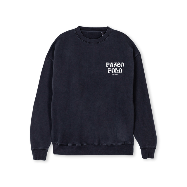 POLO_1  Vintage Black Regular Crewneck Sweater.
