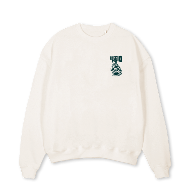 PIAGGIO KUNG FU Vintage White Oversized Crewneck Sweater.
