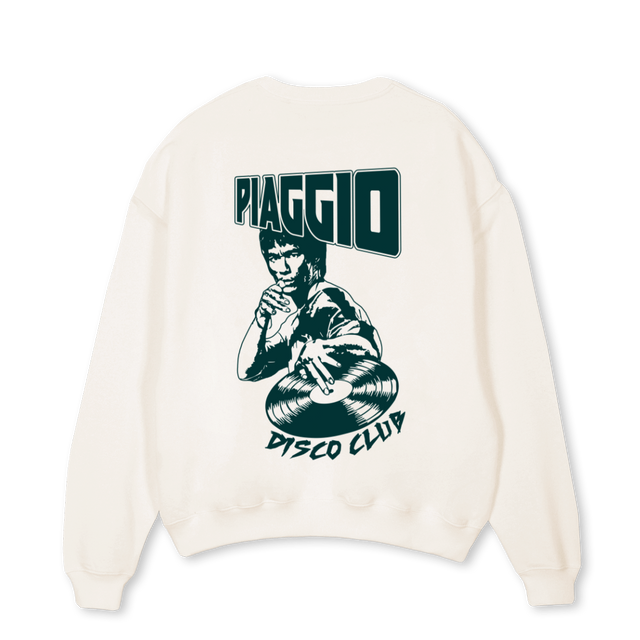 PIAGGIO KUNG FU Vintage White Oversized Crewneck Sweater.