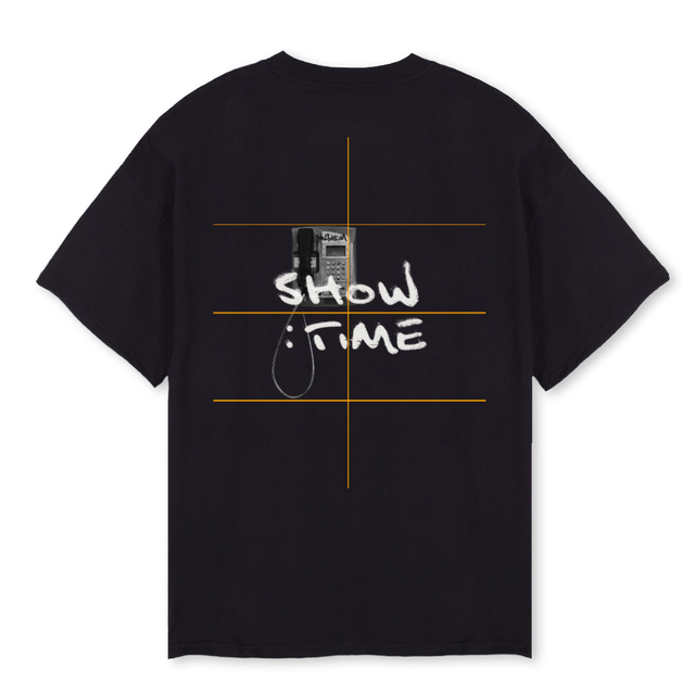 TELEPHONE Black Oversized Tee.