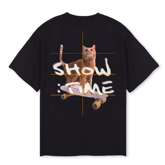 KITTYCAT Black Oversized Tee.