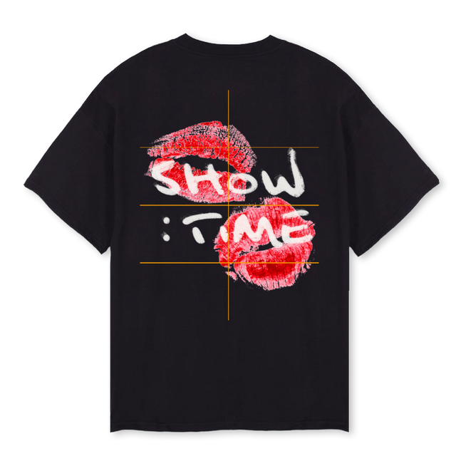 LIPSTICK Black Oversized Tee.