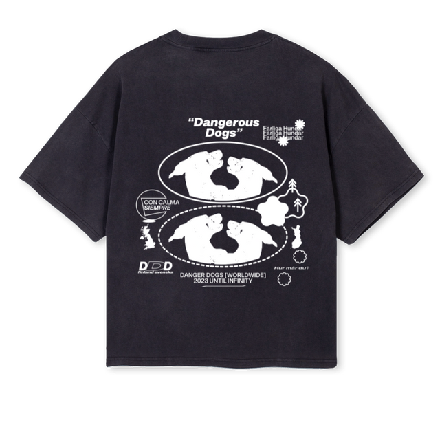 OSCAR Vintage Black Oversized Boxy Tee.