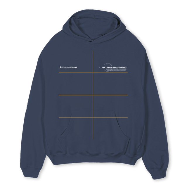 BLUEWHITE RS Navy Blue Oversized Hoodie.