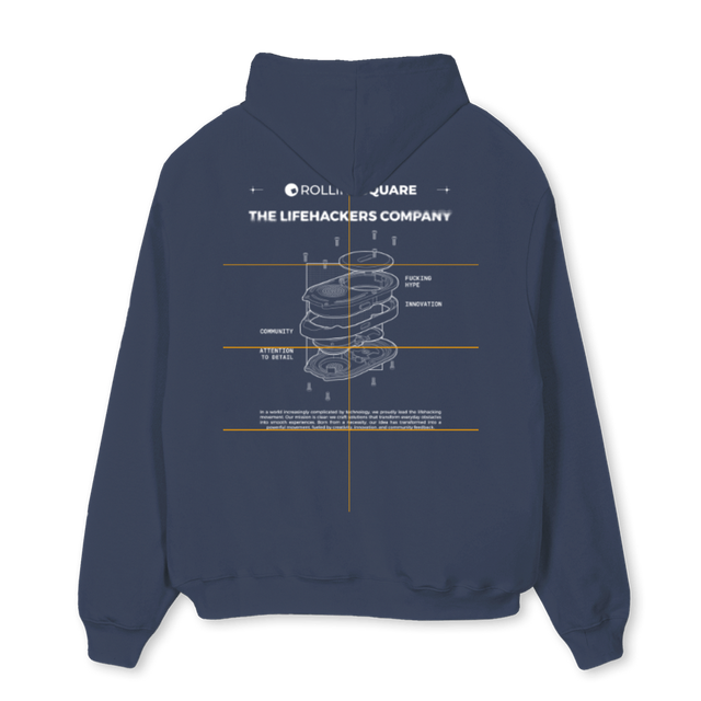 BLUEWHITE RS Navy Blue Oversized Hoodie.