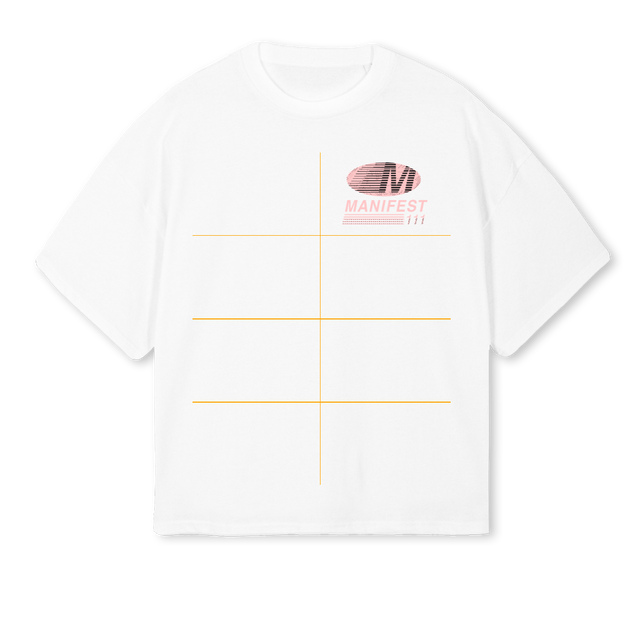 MANIFEST_1 White Oversized Boxy Tee.
