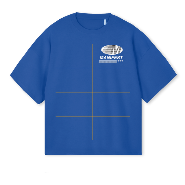 MANIFEST_2 Cobalt Blue Oversized Boxy Tee.
