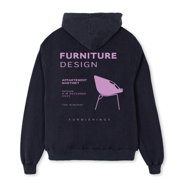 ARMCHAIR Vintage Black Oversized Hoodie.