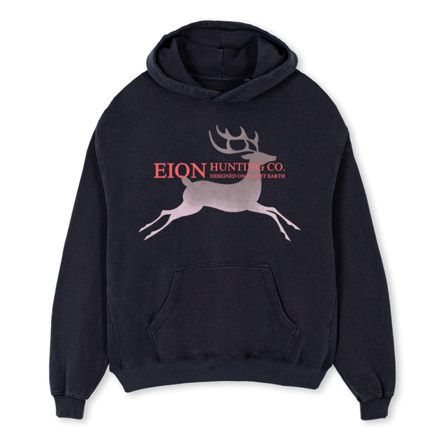 HUNTING Vintage Black Oversized Hoodie.