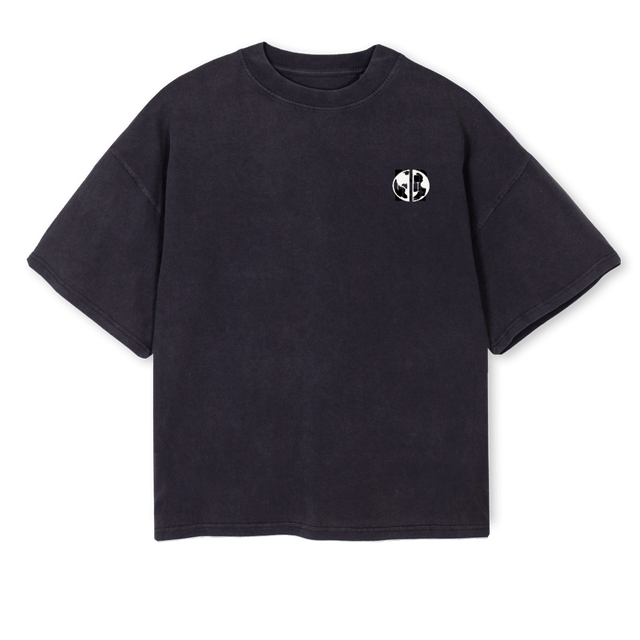 HNDTEE Vintage Black Oversized Boxy Tee.