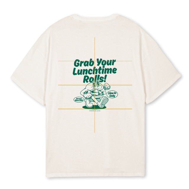LUNCH Vintage White Oversized Tee.