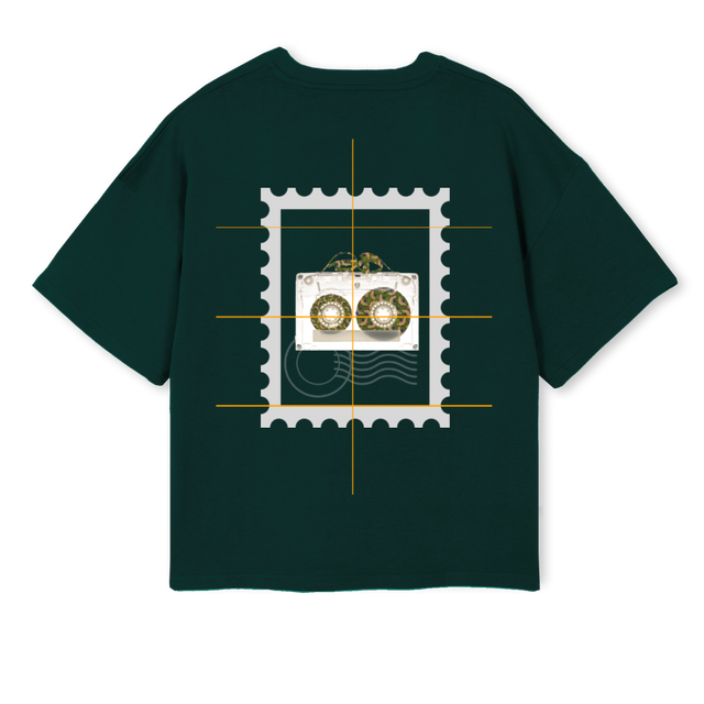 NOBLIGEGRGRCASSETTE Wild Green Oversized Boxy Tee.