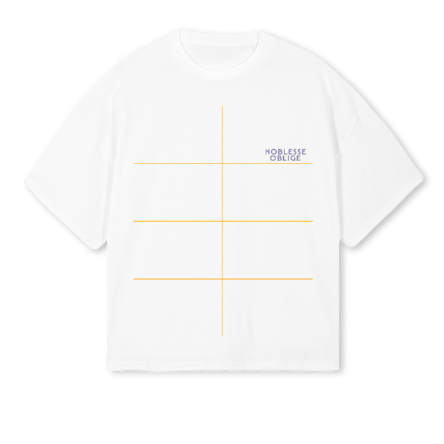 NOBLIGEWHPURTIMEISM White Oversized Boxy Tee.