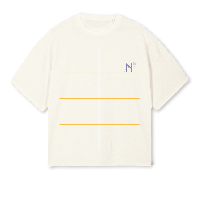 NOBLIGECRPURTIMEISM Cream Oversized Boxy Tee.