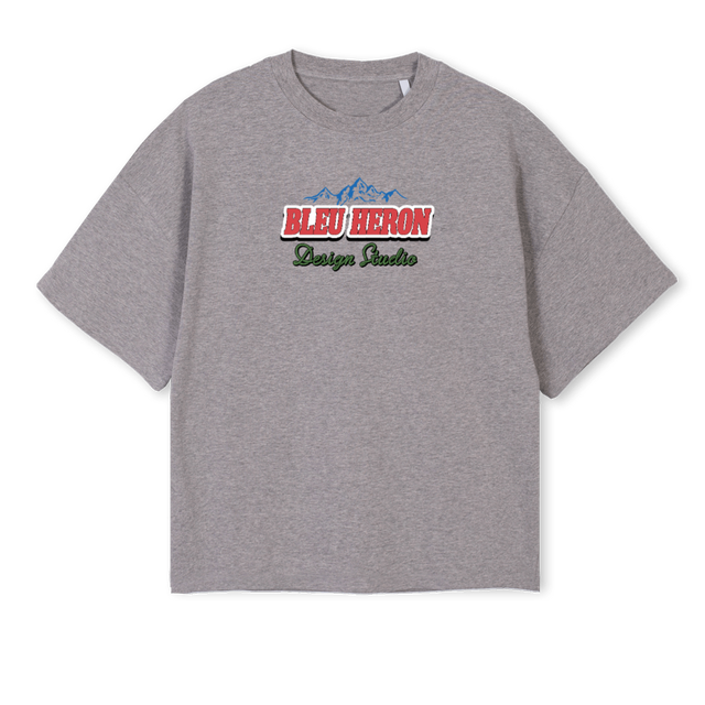 DESIG STUDI Grey Marl Oversized Boxy Tee.