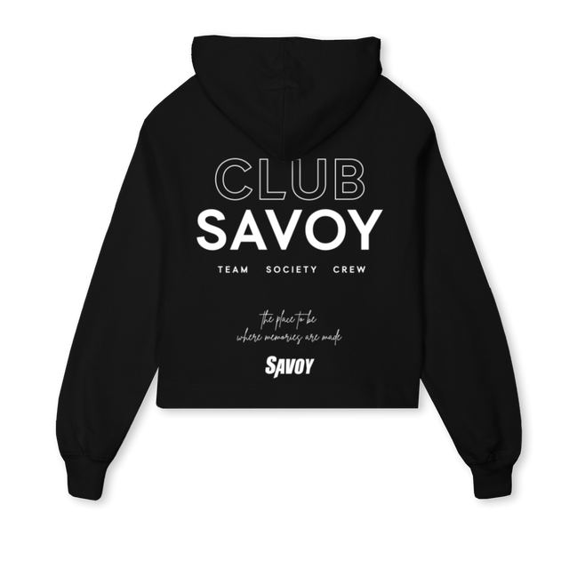 LADIES Black Cropped Hoodie.
