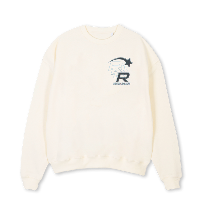 QUADG Cream Oversized Crewneck Sweater.