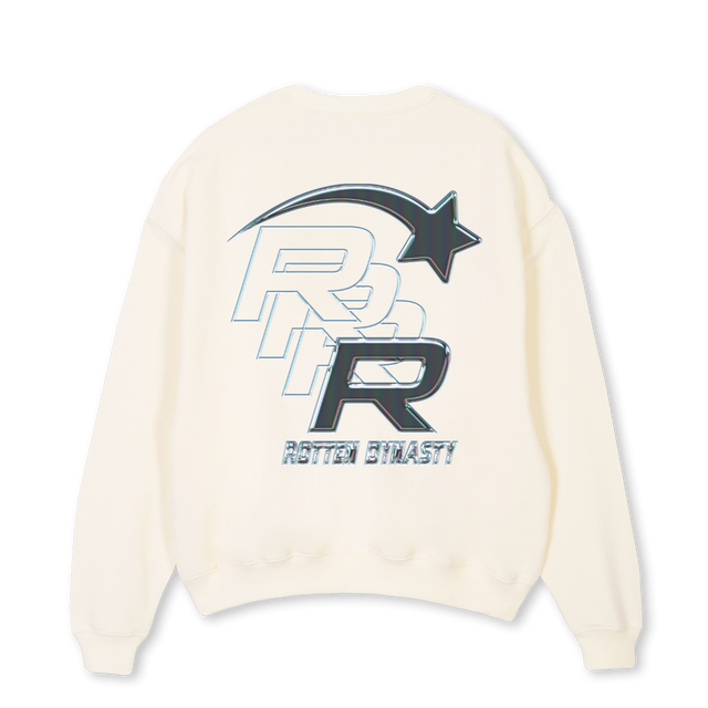 QUADG Cream Oversized Crewneck Sweater.