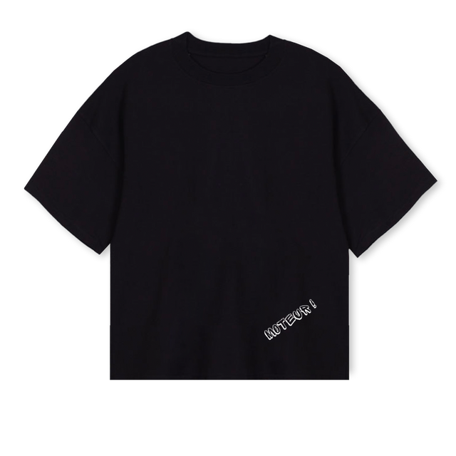 BROCHEYTEEBLACK Black Oversized Boxy Tee.