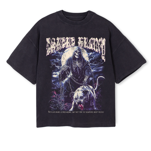 REAPER Vintage Black Oversized Boxy Tee.