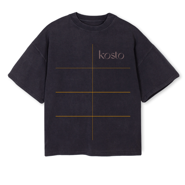 LOVEKOSTOV Vintage Black Oversized Boxy Tee.