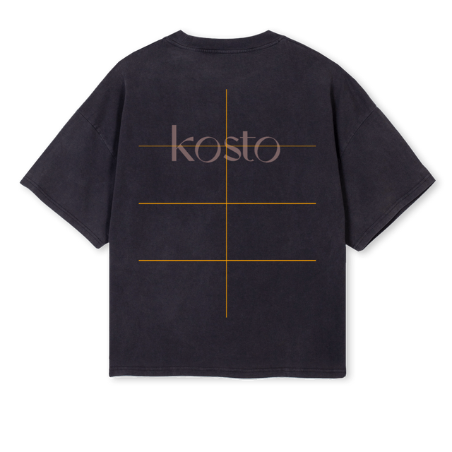 LOVEKOSTOV Vintage Black Oversized Boxy Tee.