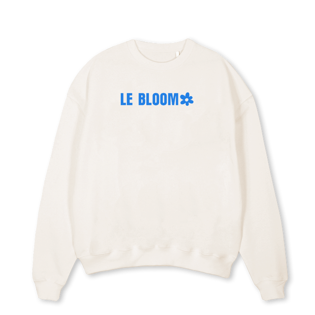 LECREW Vintage White Oversized Crewneck Sweater.