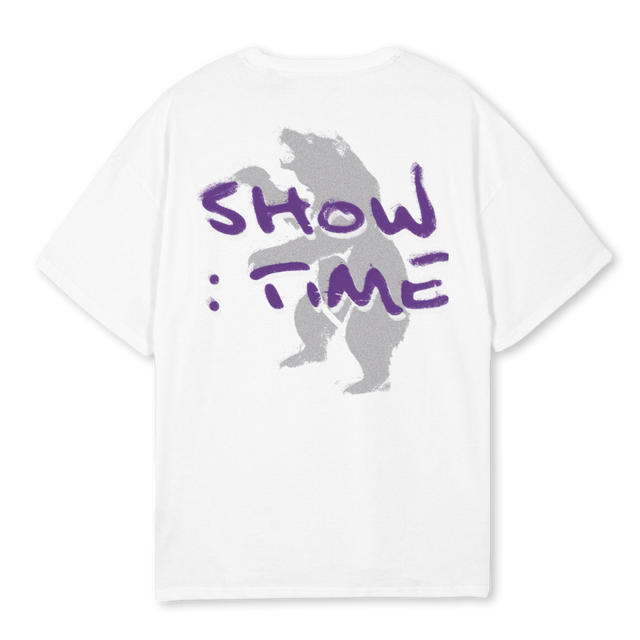 WHITETEEBEERPURPLE White Oversized Tee.