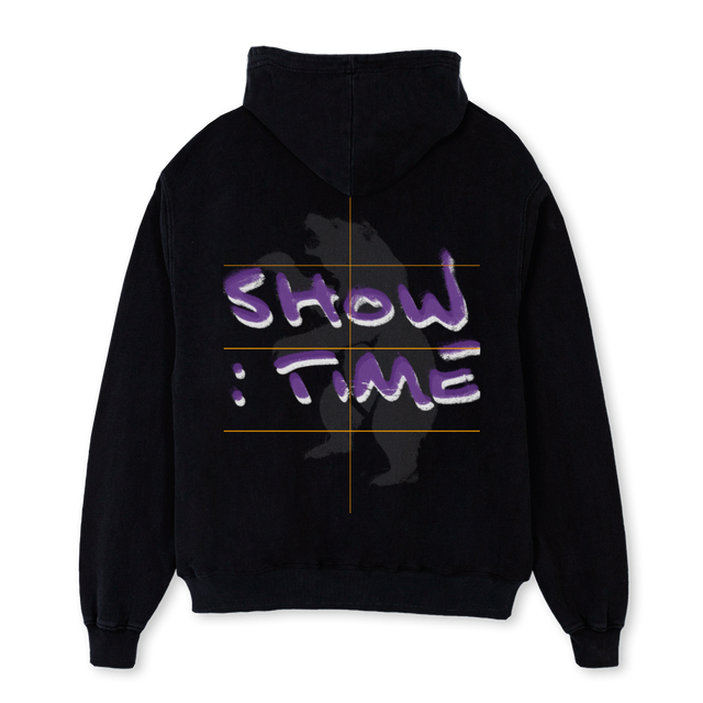 HOODBLACKBEERWHITE Black Oversized Hoodie.