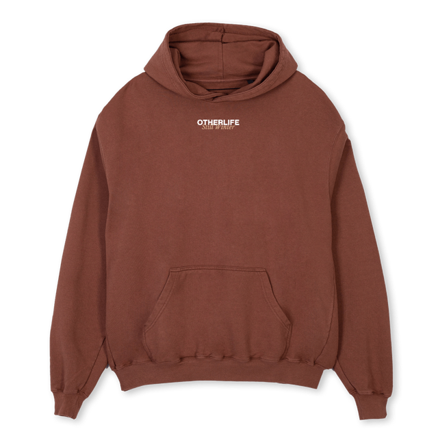MARRONZIPHOODIE Vintage Brown Oversized Hoodie.