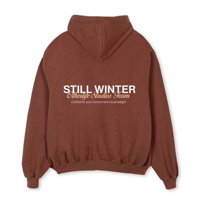 MARRONZIPHOODIE Vintage Brown Oversized Hoodie.