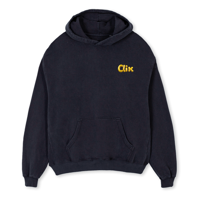 CLIX Vintage Black Oversized Hoodie.