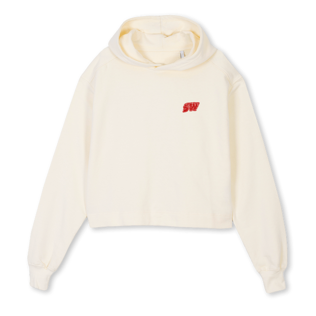SWCROPRED Cream Cropped Hoodie.