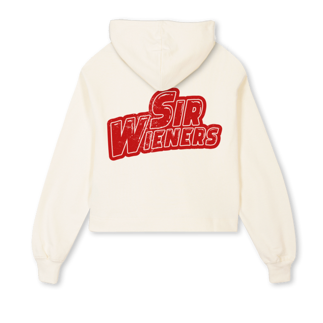 SWCROPRED Cream Cropped Hoodie.