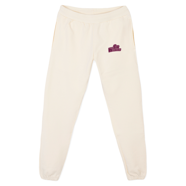 SWSWEATSPURP Cream Relaxed Sweatpants.