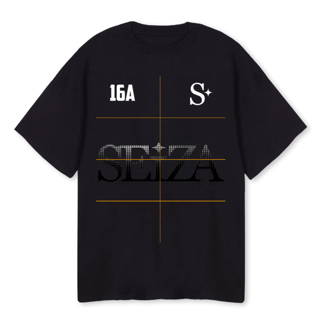 SEIZAA Black Oversized Tee.